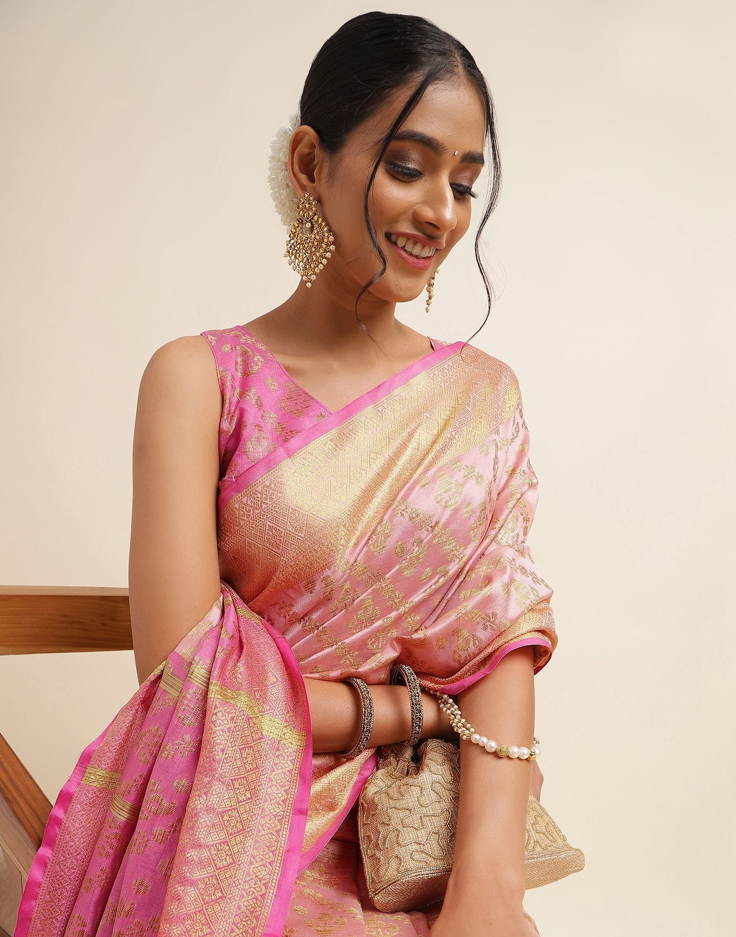 Light Pink Silk Saree | Sudathi