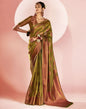 Olive Green Organza Banarasi Saree | Leemboodi