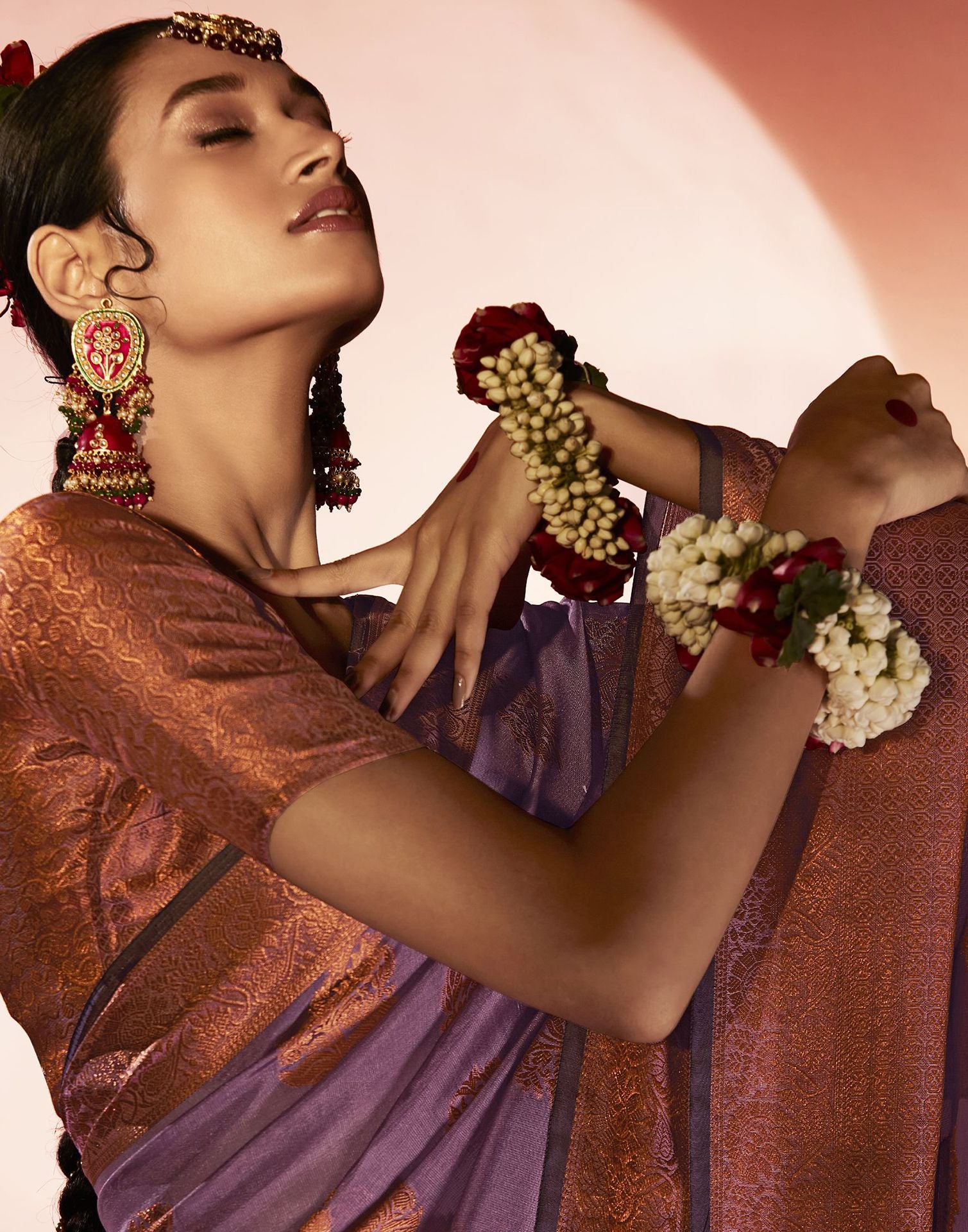 Light Purple Organza Banarasi Saree | Leemboodi