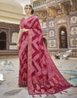 Dark Pink Organza Banarasi Saree | Leemboodi
