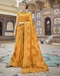 Turmeric Yellow Organza Banarasi Saree | Leemboodi