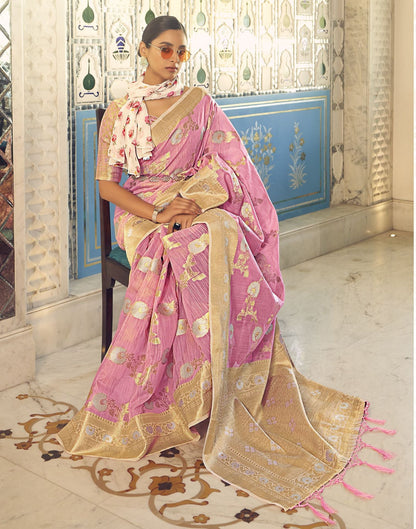 Light Pink Banarasi Saree | Leemboodi