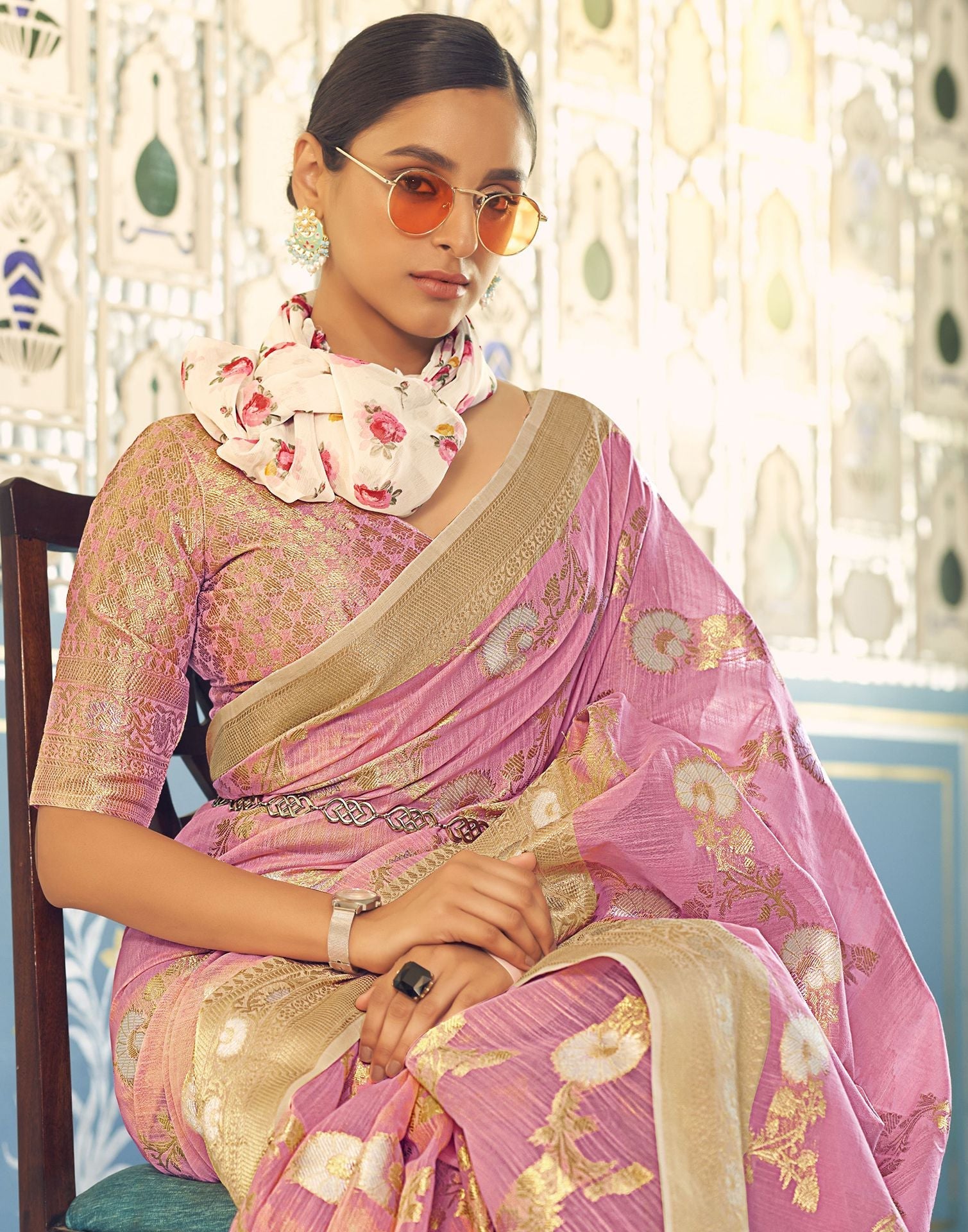 Light Pink Banarasi Saree | Leemboodi