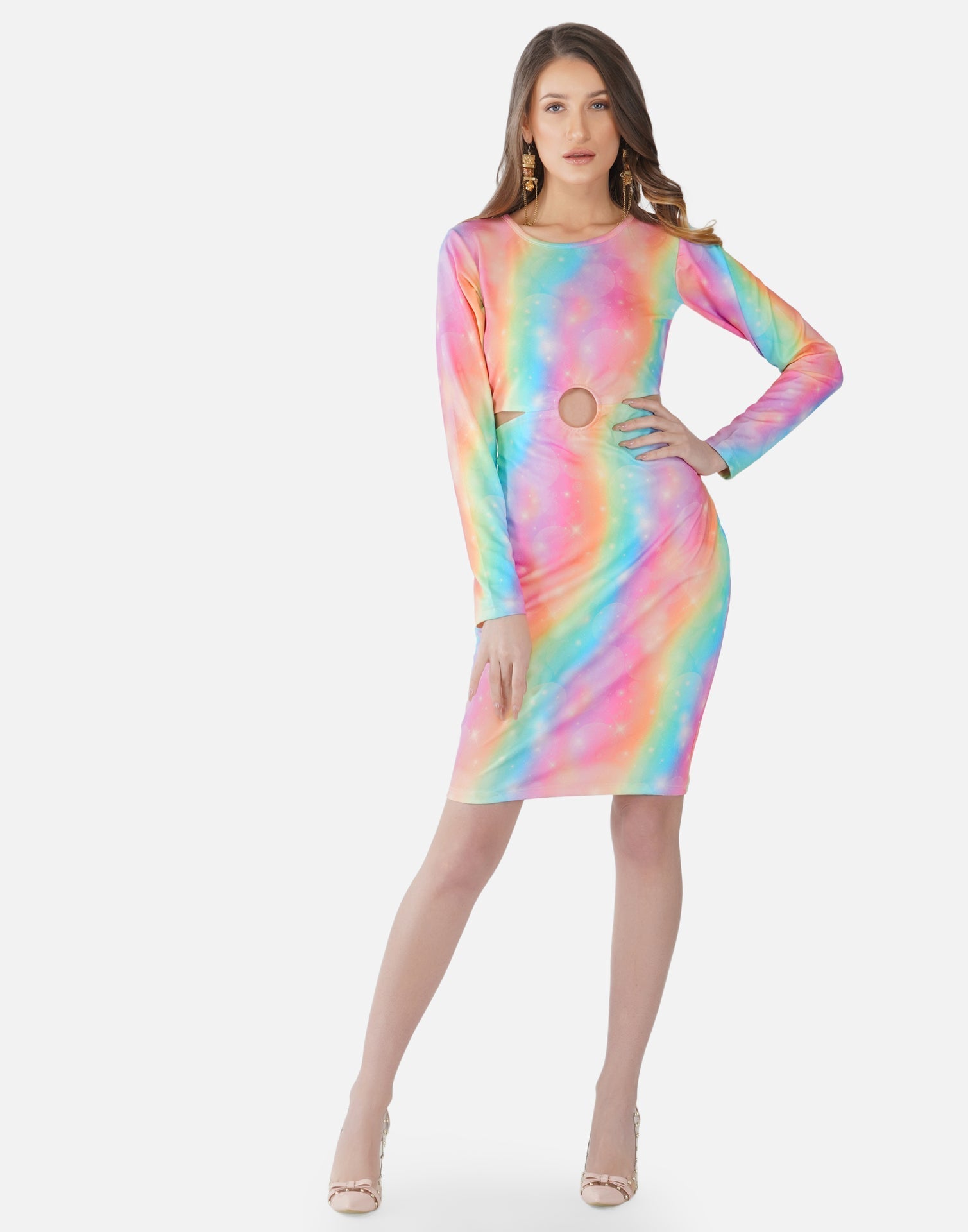Multicoloured Printed Bodycon | Sudathi