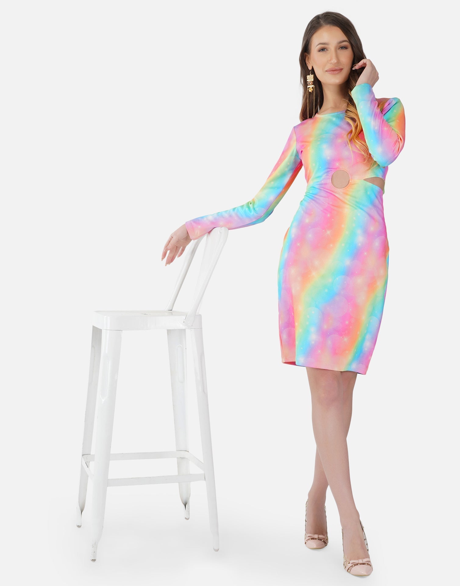 Multicoloured Printed Bodycon | Sudathi