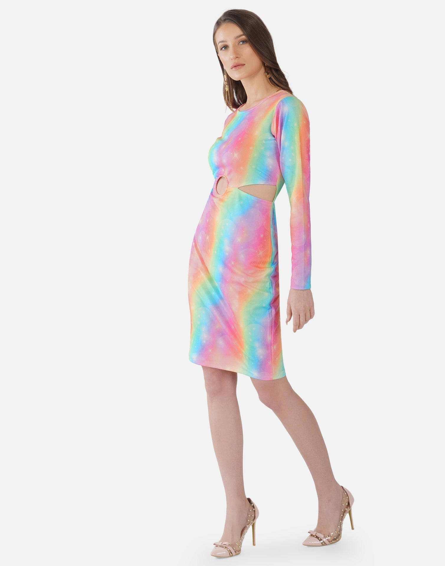 Multicoloured Printed Bodycon | Sudathi