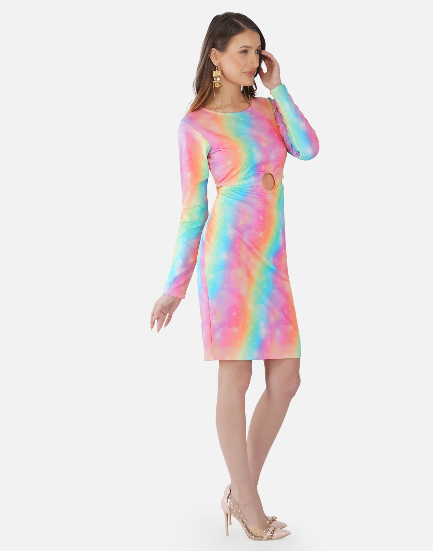 Multicoloured Printed Bodycon | Sudathi