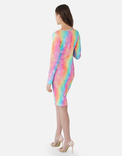 Multicoloured Printed Bodycon | Sudathi