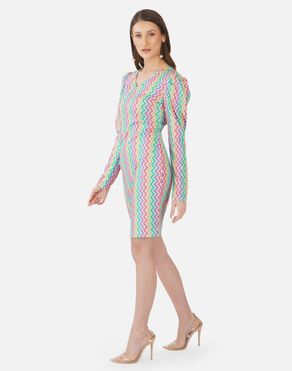 Multicoloured Printed Bodycon | Sudathi