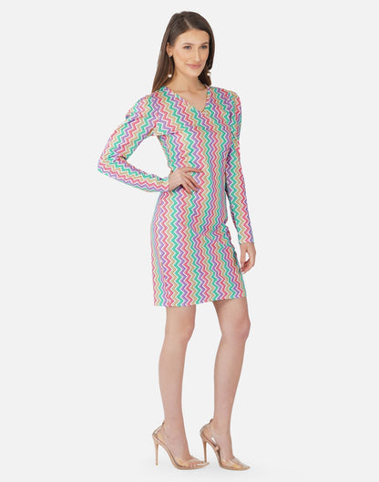 Multicoloured Printed Bodycon | Sudathi