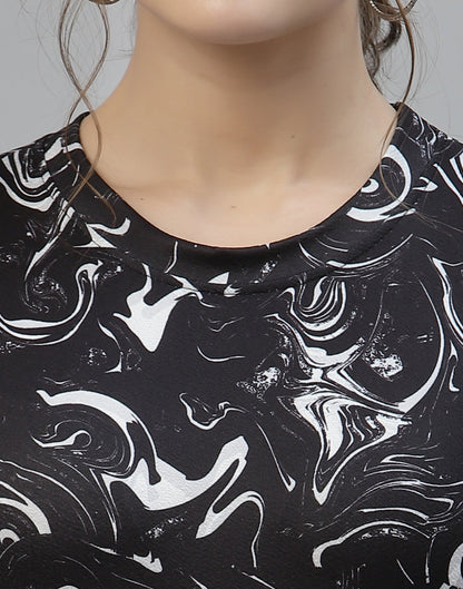Black Printed Bodycon Dress | Sudathi
