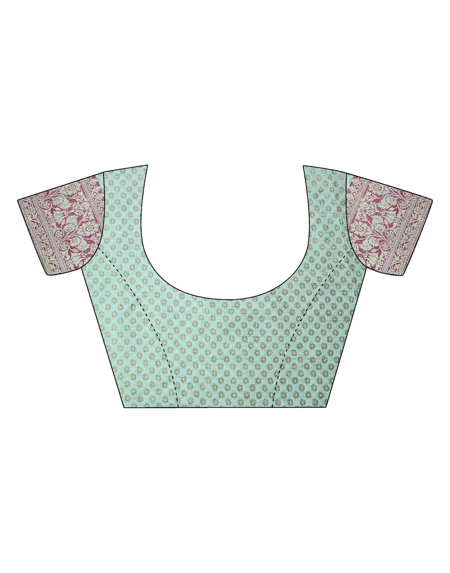 Turquoise Silk Banarasi Saree | Leemboodi