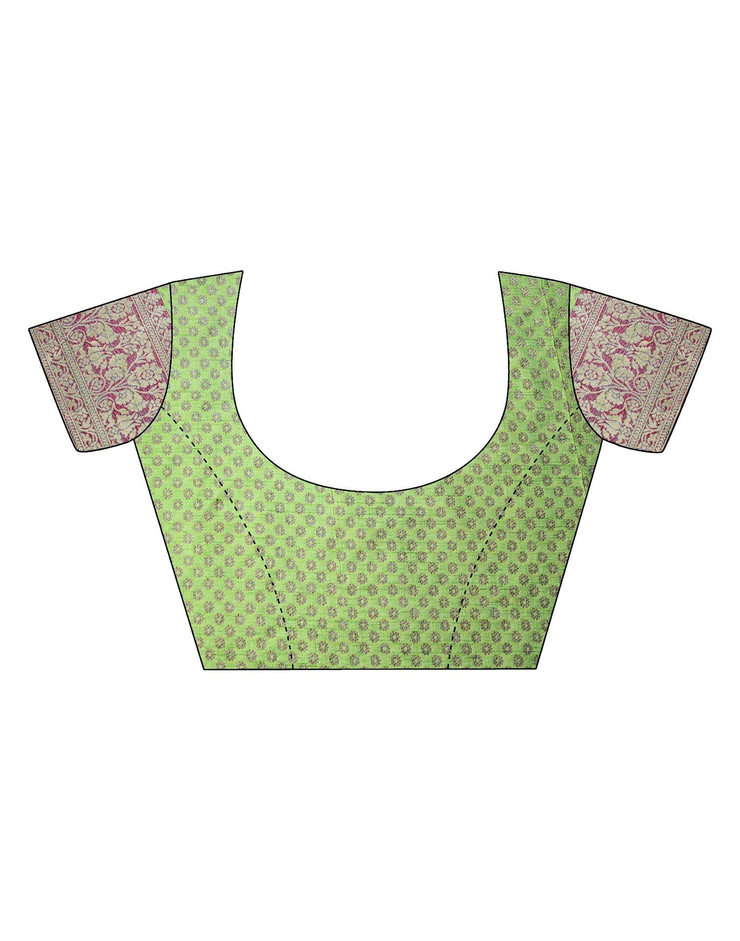 Parrot Green Silk Banarasi Saree | Leemboodi