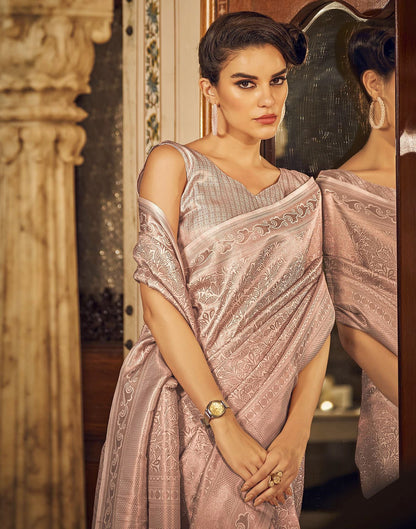 Beige Kanjivaram Silk Saree | Leemboodi