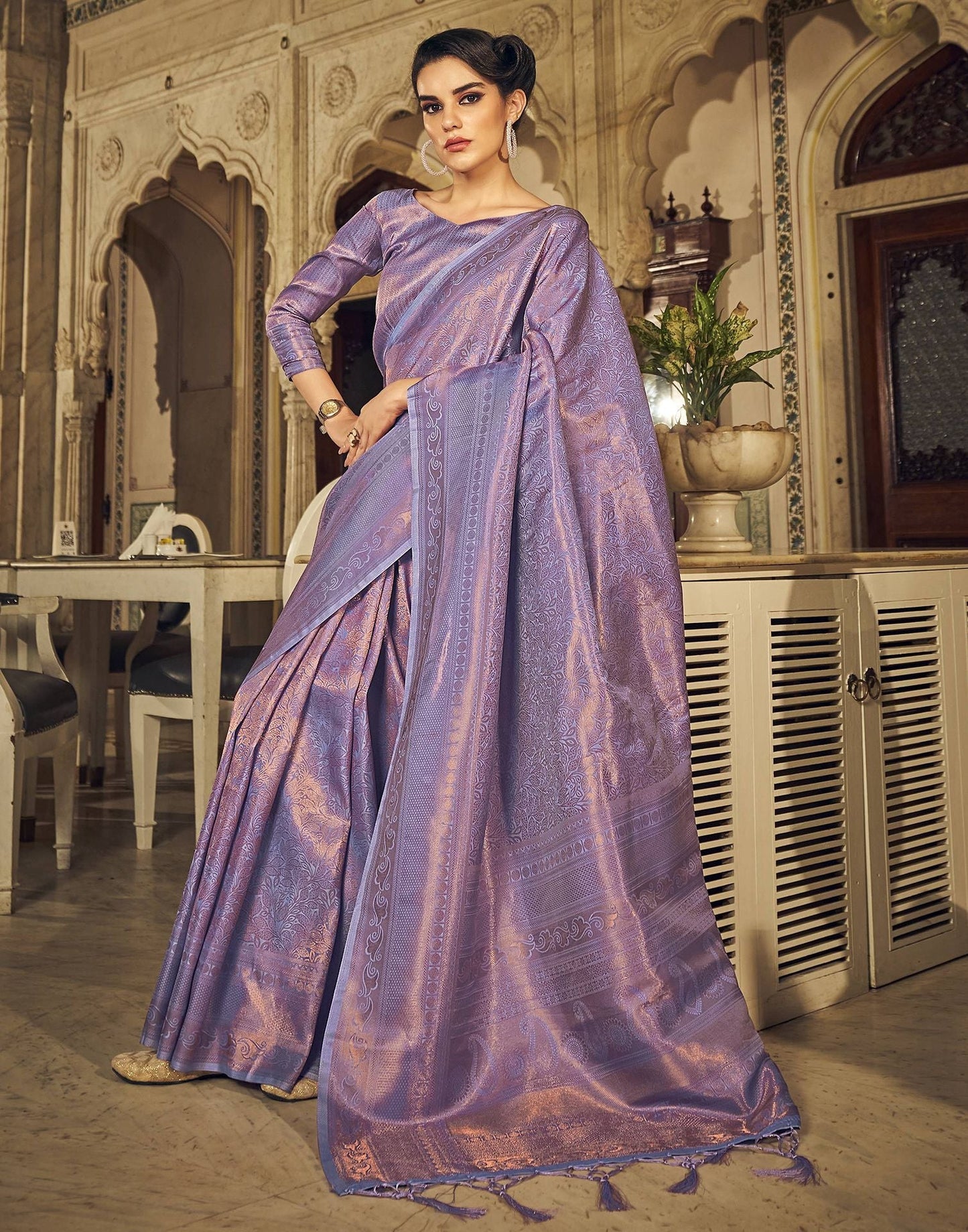Purple Kanjivaram Silk Saree | Leemboodi