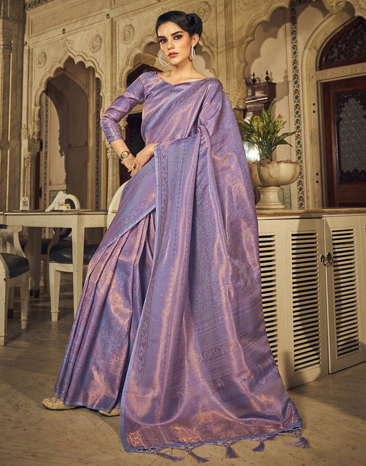 Purple Kanjivaram Silk Saree | Leemboodi