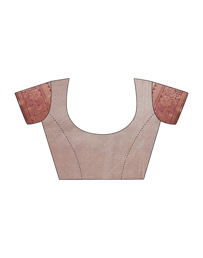 Light Pink Cotton Banarasi Saree | Leemboodi