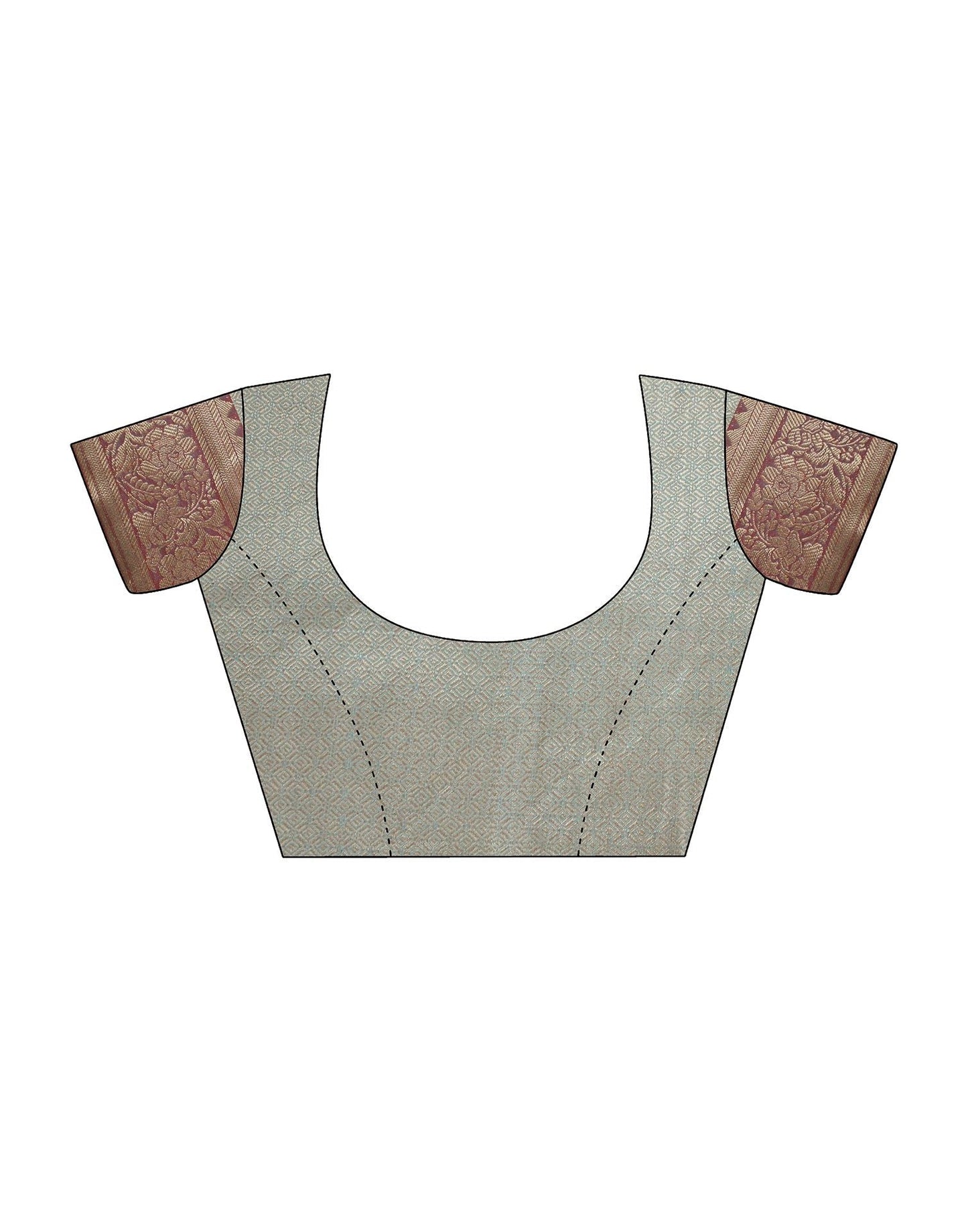 Light Grey Cotton Banarasi Saree | Leemboodi