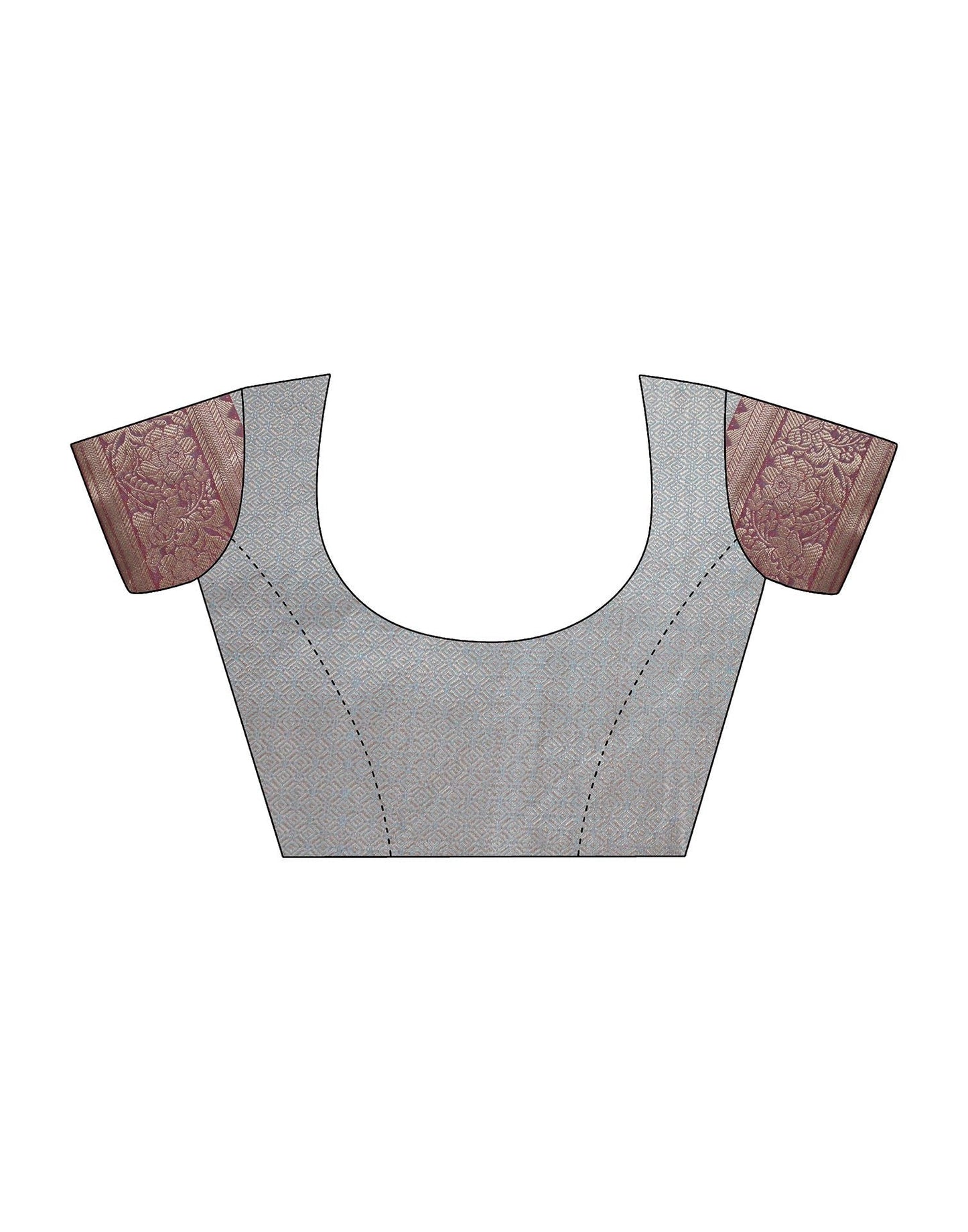 Grey Cotton Banarasi Saree | Leemboodi