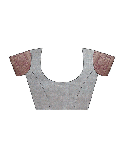 Grey Cotton Banarasi Saree | Leemboodi