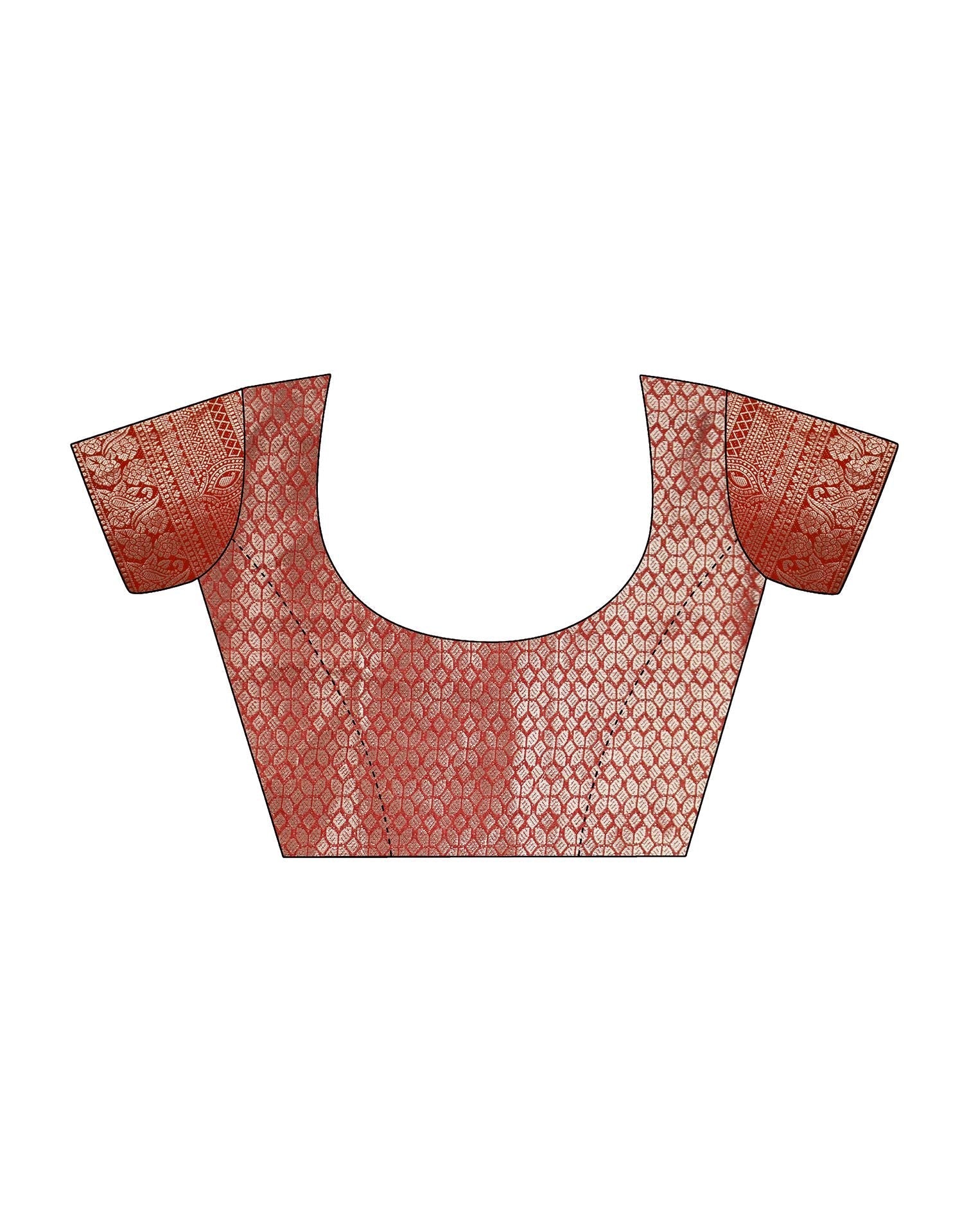 Orange Organza Banarasi Saree | Leemboodi