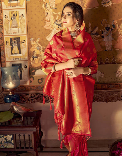 Red Silk Banarasi Saree | Leemboodi