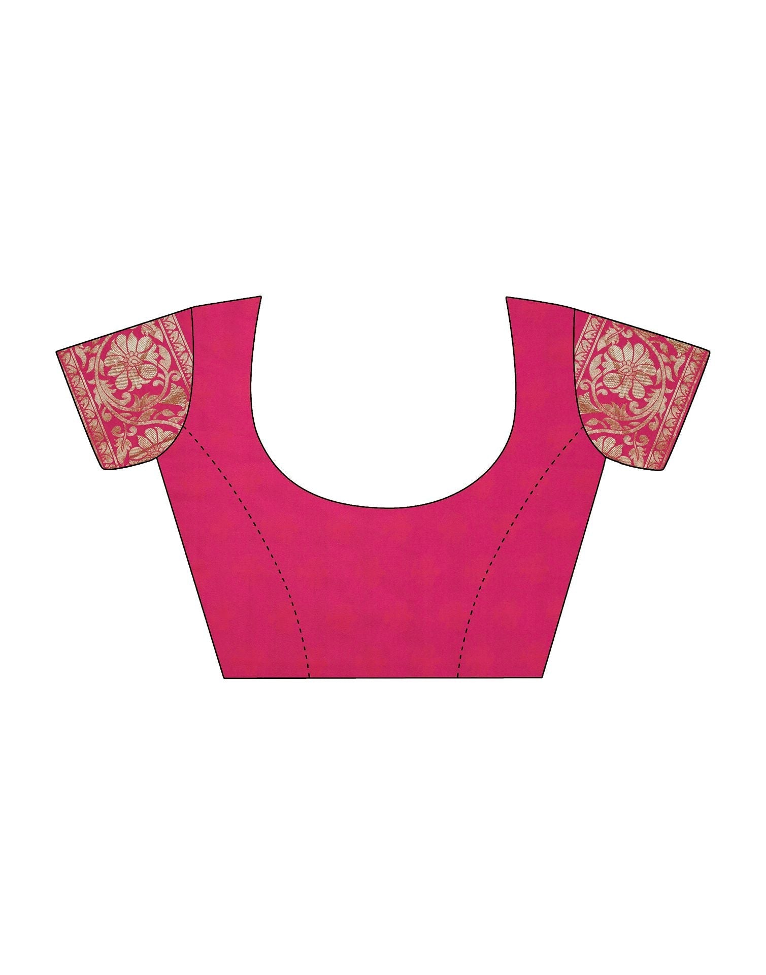 Rani Pink Silk Banarasi Saree | Leemboodi