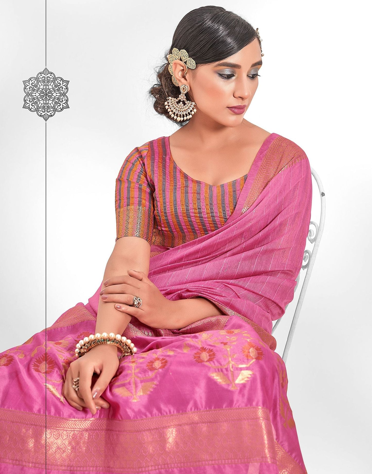 Light Pink Cotton Saree | Leemboodi