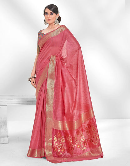 Pink Cotton Saree | Leemboodi