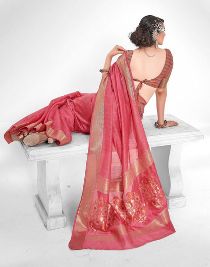 Pink Cotton Saree | Leemboodi
