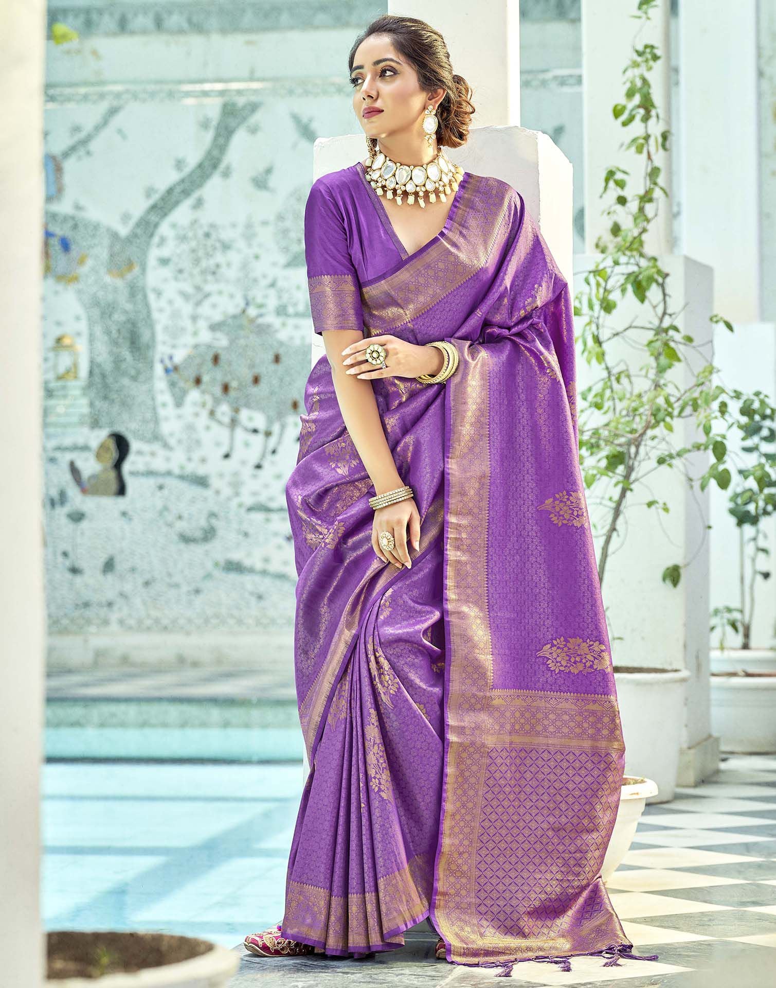 Purple Silk Saree | Leemboodi