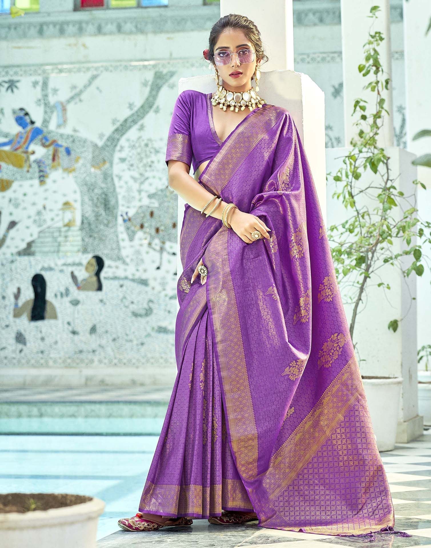 Purple Silk Saree | Leemboodi
