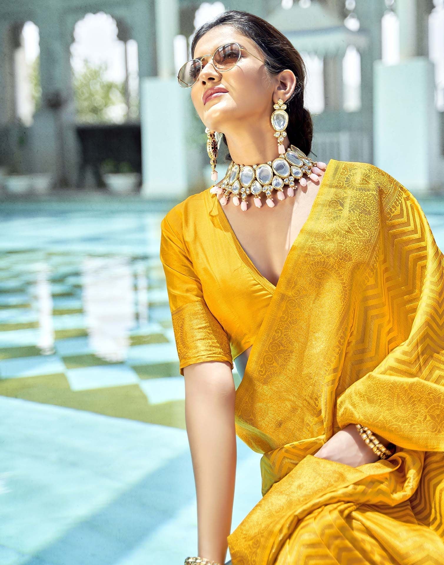 Yellow Silk Saree | Leemboodi