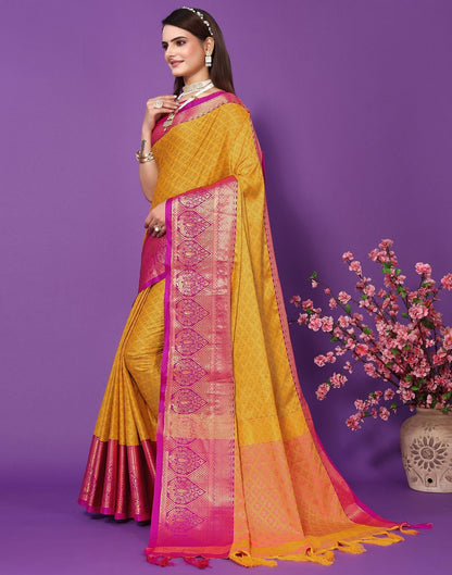 Turmeric Yellow Cotton Saree | Sudathi