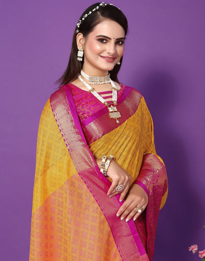 Turmeric Yellow Cotton Saree | Sudathi