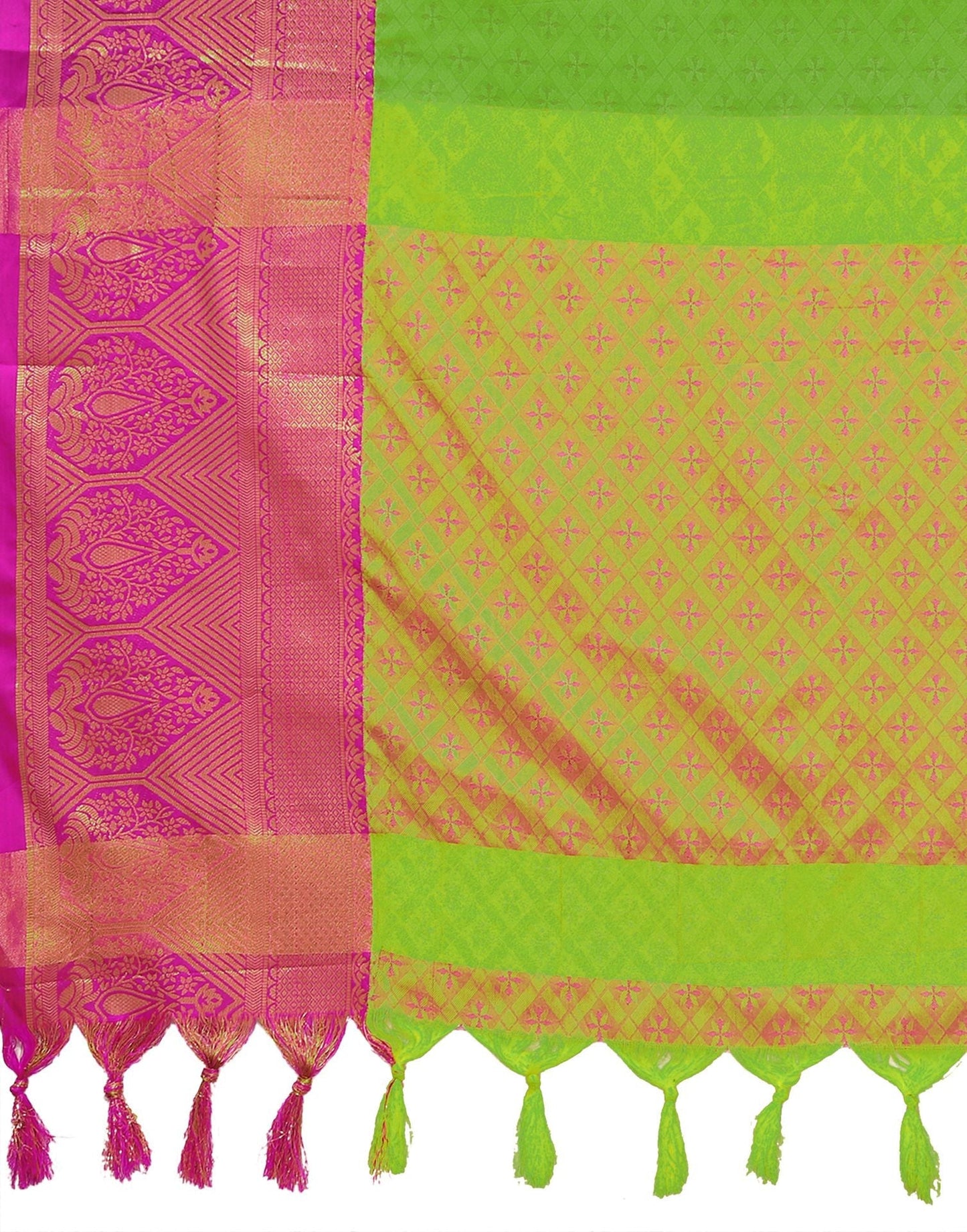 Parrot Green Cotton Saree | Sudathi