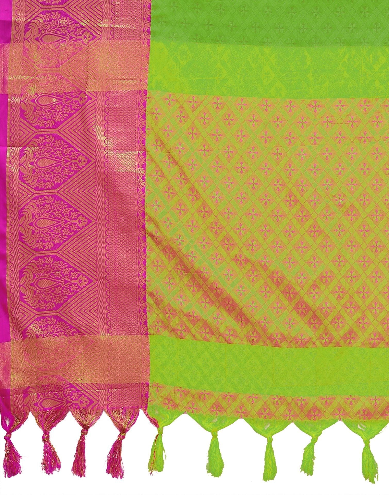 Parrot Green Cotton Saree | Sudathi