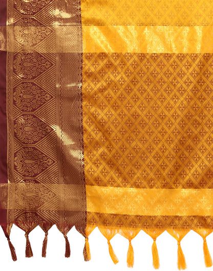 Turmeric Yellow Silk Weaving Saree