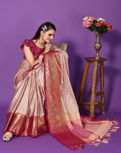 Light Pink Cotton Saree | Sudathi