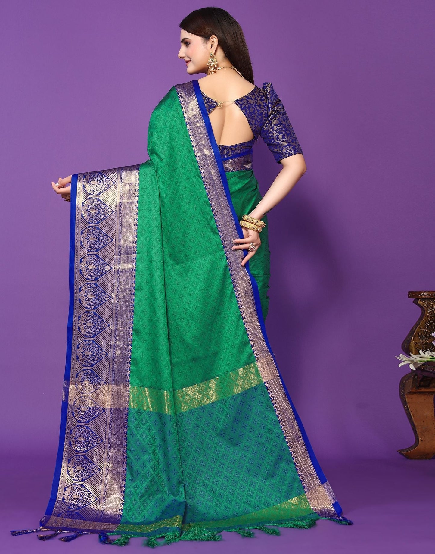 Green Cotton Saree | Sudathi