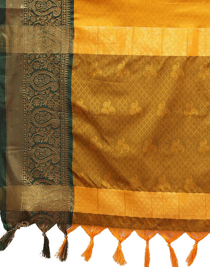 Mustard Yellow Silk Weaving Saree