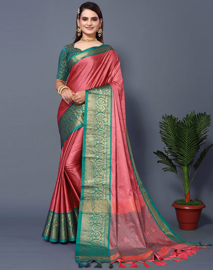 Pink Silk Weaving Saree