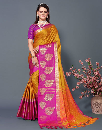 Turmeric Yellow Cotton Saree | Sudathi