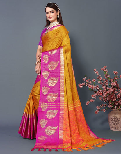 Turmeric Yellow Cotton Saree | Sudathi