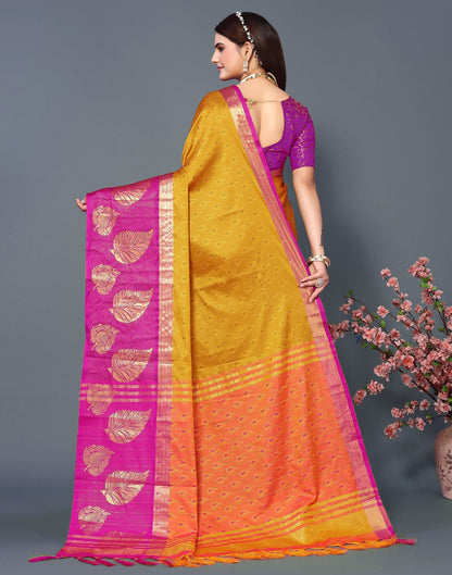 Turmeric Yellow Cotton Saree | Sudathi