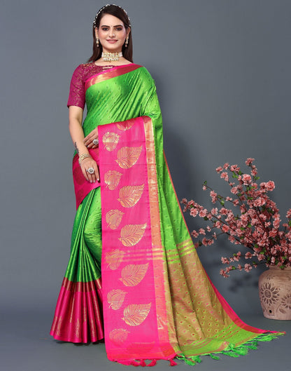 Green Cotton Saree | Sudathi