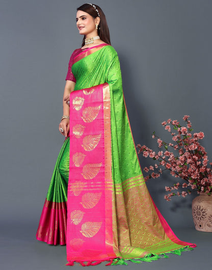 Green Cotton Saree | Sudathi