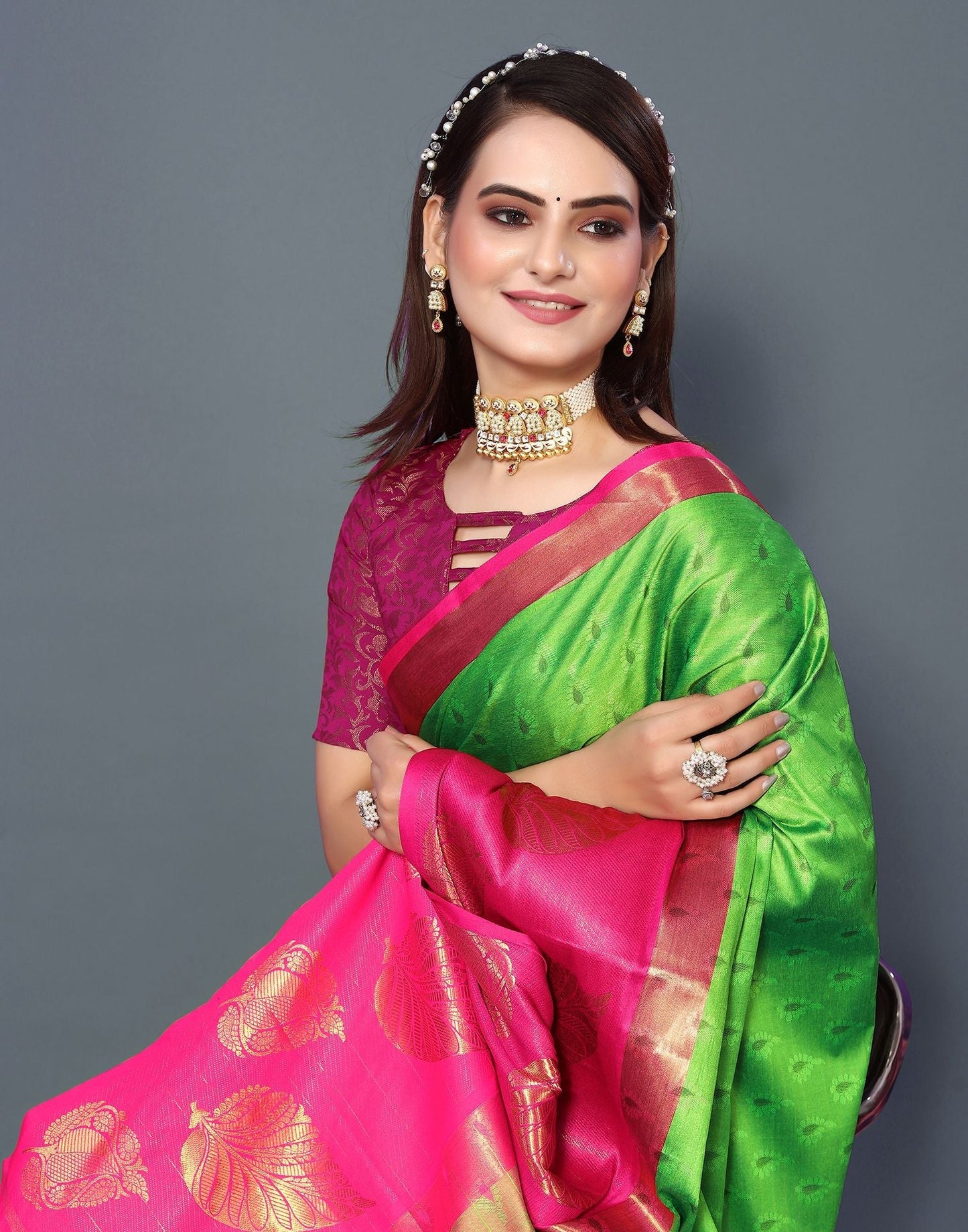 Green Cotton Saree | Sudathi