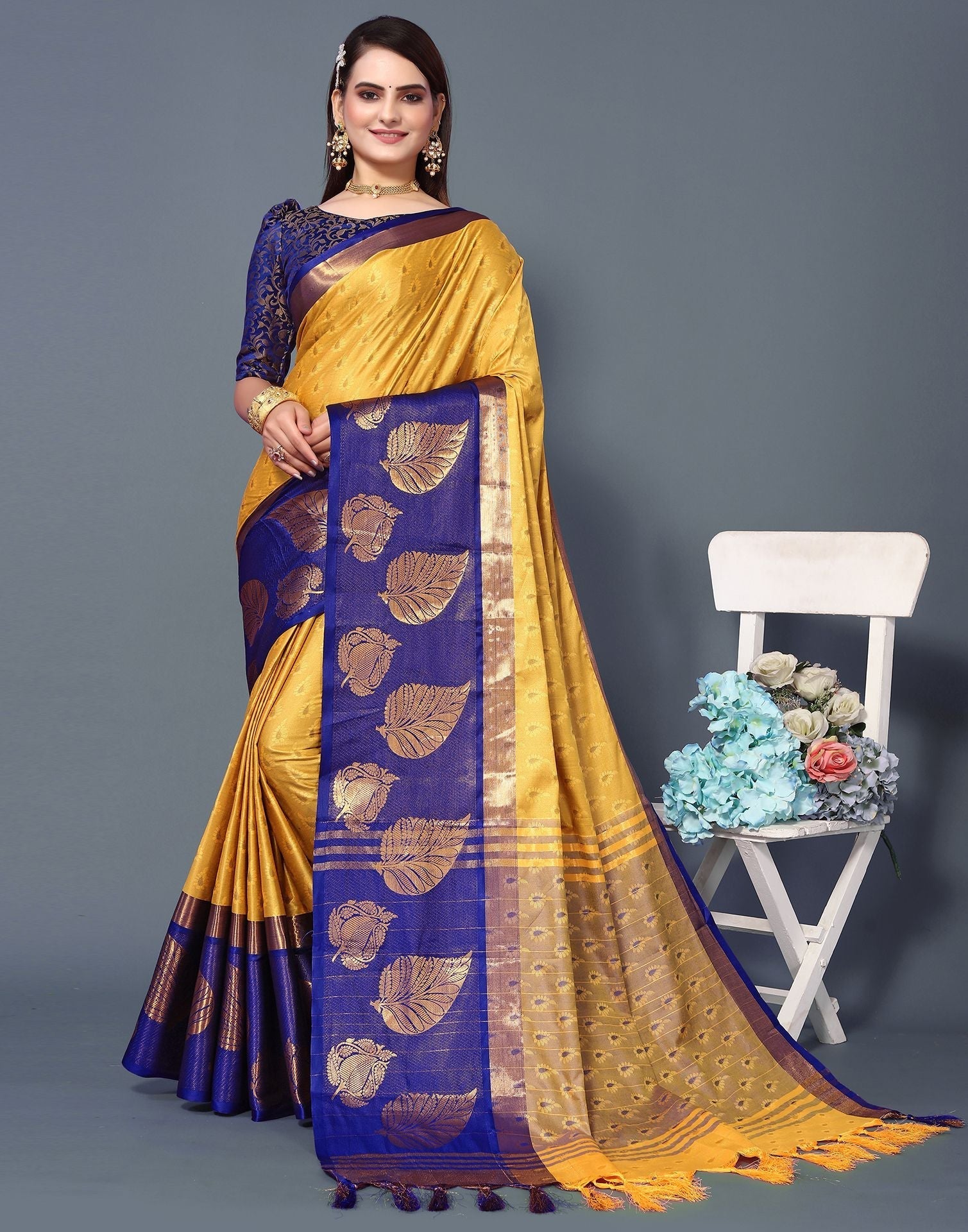 Yellow Cotton Saree | Sudathi