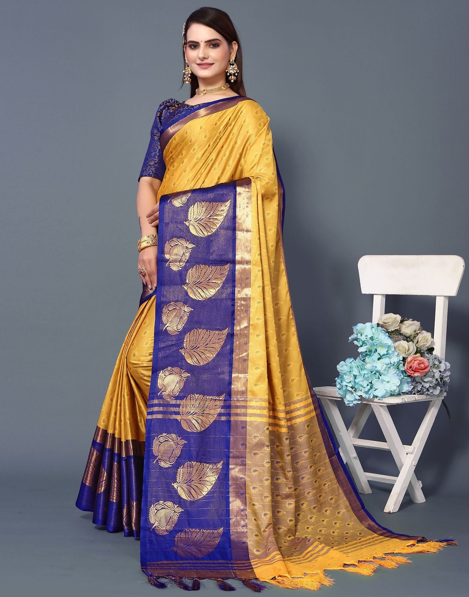 Yellow Cotton Saree | Sudathi